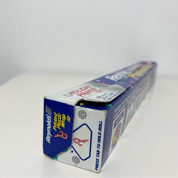 VINTAGE Reynolds Printed Plastic Wrap Christmas Holiday Prints Extra Wide 50sq - Picture 5 of 6